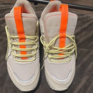 Reebok Cream and Orange Athletic Shoes